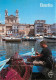 20 - Bastia - Le Vieux Port Et L'église Saint Jean Baptiste - Pecheur Réparant Ses Filets - CPM - Voir Scans Recto-Verso - Bastia