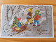 CP Mignonette - Bonne Année  - 1963 - Enfants - Luge - Brillants - New Year