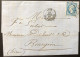 France 1866 Lettre De Lyon Vers Bourgoin Témoignant La Crise Face à L'import Du Coton Américain - 1862 Napoleone III