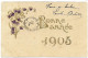 3 Cpa Fleurs Gaufrées Bonne Année 1905 - Anno Nuovo