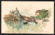 Artista-Cartolina Venezia, Tempio Della Salute, Gondel  - Venezia (Venedig)