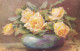 FLEURS - Des Roses Blanches Dans Un Vase - Colorisé - Carte Postale Ancienne - Fleurs