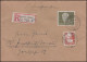 253 Pieck 1 DM Mit 214 Marx 8 Pf Als MiF Auf R-Brief SCHWERIN 30.10.1950 - Storia Postale