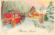 FETES ET VOEUX - Nouvel An - Une Carrosse Tirée Par Deux Chevaux Entrant Au Village - Colorisé - Carte Postale Ancienne - New Year