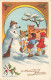 FETES ET VOEUX - Nouvel An - Des Enfants Jouant Dans La Neige - Colorisé - Carte Postale Ancienne - Neujahr