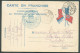 Exp. SOldate Belge  (C.I.) Carte Aux Drapeaux ARMEE FRANCAISE Obl. Dc HONFLEUR Du 10-12-1916 + Dc CORRESPONDANCE PRIVEE - Armée Belge