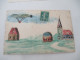 THEME DIRIGEABLE LOT 2 CARTE DESSIN  DECOR REALISE AVEC TIMBRE DECOUPES - Briefmarken (Abbildungen)