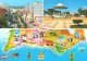 OLHÃO, Algarve - Mapa, Uma Rua E Coreto  (2 Scans) - Faro
