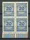 Deutsche Reich Infla 4er Block 319 W B Postfrisch Gepr. Oechsner #HX145 - Other & Unclassified