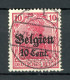 Dt. Bes. WK I LP Belgien 14 C I Postfrisch Geprüft Hey #HU204 - Besetzungen 1914-18