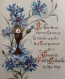 Image Pieuse Sur Papier Parcheminé, à Décor Peint à La Main D'un Bouquet De Bleuets Et D'un Calice, 19 Mai 1892 - Devotion Images