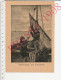 Gravure 1908  Mousse Fille Bateau Pêche Filet Chapeau Marin-pêcheur Voilier DI 816 Sur Voile ( Dieppe ?) - Non Classés