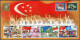 Singapore 853-856,857 Sheet, MNH. INGPEX-1998. History Of Independence. Flags. - Singapore (1959-...)