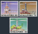 Singapore 397-399,399a,MNH. Lighthouses 1982.Sultan Shoal,Horsburgh,Raffles. - Singapur (1959-...)