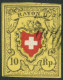 SUISSE - SBK 16II  10 RAPPEN - PAPIER CARTON - CROIX NON ENCADREE - POSITION 18 - OBLITERE - SIGNE SCHELLER - 1843-1852 Kantonalmarken Und Bundesmarken