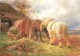 Format Spécial - 170 X 116 Mms - Animaux - Chevaux - Art Peinture - Chevaux De Trait - Paysans - Frais Spécifique En Rai - Paarden