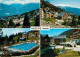12772387 Anzere Panorama Schwimmbad Dorfpartie Anzere - Sonstige & Ohne Zuordnung
