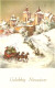"Horse Carriages. In Snowy Landscapes" Lot Of Five (5) Vintage  Dutch New Year Greetings Postcards 1950s - New Year