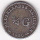 Antilles Néerlandaises 1/4 Gulden 1956, Juliana, En Argent, KM# 4 - Nederlandse Antillen