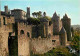 11 - Carcassonne - La Cité Médiévale - Montée De La Porte D'Aude Et Tour Du Petit Canissou, Au Fond Tour Du Four St Naza - Carcassonne