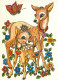 Animaux - Cervidés - Art Peinture Illustration - Biche - CPM - Carte Neuve - Voir Scans Recto-Verso - Autres & Non Classés