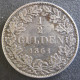 Allemagne. Wurtemberg 1/2 Gulden 1861 Wilhelm I , En Argent , KM# 604 - Petites Monnaies & Autres Subdivisions