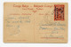 !!! ENTIER POSTAL DU CONGO BELGE SURCH EST AFRICAIN ALLEMAND OCCUPATION BELGE, CACHET DE KITEGA DE 1919 - Storia Postale