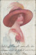 Cs567 Cartolina Art Deco Donnina Lady Coppia Innamorati Illustratore Artist - Other & Unclassified