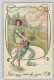 12016009 - Jugendstil 1904 Litho AK  Frau Mit Blueten - - Altri & Non Classificati