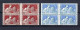 France 1924 Old Set Art-exhibition Stamps (Michel 174/75) In Blocks Of Four MLH - Nuevos