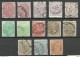 ROMANIA Rumänien 1890/91 = Lot Of 13 Stamps King Karl I O - Gebraucht