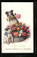 Künstler-AK Karl Feiertag: Bulldoggen Mit Einem Grossen Korb Voller Blumen  - Feiertag, Karl