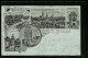 Mondschein-Lithographie Stendal, Bahnhof, Nachtigalldenkmal, Uenglinger Thor Und Tangermünder Thor, Panorama  - Tangermuende