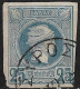 GREECE 1886-1888 Small Hermes Head Belgian Print Scarce 25 L Blue Quadrille Background Vl. 81 B - Gebraucht