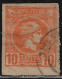 GREECE 1890-1896 Small Hermes Heads 2nd Period 10 L Red-orange On Thick Paper Imperforated H 88 Ae - Oblitérés