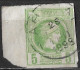 GREECE 1891-1896 Small Hermes Heads 5 L Light Green Imperforated Vl. 99 A With Green Line On Left Margin - Used Stamps