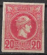 GREECE T1891-1896 Small Hermes Heads 20 L Red Imperforated Vl. 101 MH - Neufs