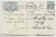 TAXE 5C PAIRE C. PERLE LOISY 1906 SAONE ET LOIRE CARTE  DEFAUT + BLANC 5C REPLIE CONVOYEUR GIROMAGNY A BELFORT - Handstempel