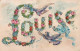 LOUISE + OISEAUX      CARTE EN RELIEF    K F  1861 - Nombres