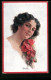 Künstler-AK Bill Fisher: Mohn, Dunkelhaarige Schönheit Mit Blüten Im Haar  - Fisher, Bill