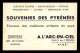 CARTE DE VISITE - SOUVENIRS DES PYRENEES "A L'ARC EN CIEL" PLACE CLEMENCEAU, PAU - Visitekaartjes