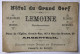 Ancienne Carte Publicitaire + Horaires Des Trains 1919 - Hôtel Du Grand Cerf Lemoine ARGENTEUIL - Advertising