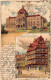 STRASBOURG - Litho - Maison Kammerzell - Palais Du Rhin - Ed. C.F. Schmidt's - Autres & Non Classés