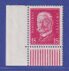 Dt. Reich 1928 Reichspräsident Hindenburg 15 Pf Mi.-Nr. 414 Eckrandstück UL** - Unused Stamps