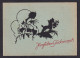 Herzlichen Gluckwunsch - Girl And Dog / Postcard Not Circulated, 2 Scans - Silhouette - Scissor-type