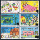 Anguilla 305-310,310a, MNH. Michel 294-299,Bl.19. Christmas 1977,Child Drawings. - Anguilla (1968-...)
