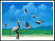 Antigua 1081-1082, MNH. Michel Bl.133-134. Roseate Flamingo, Brown Pelican. 1988 - Antigua And Barbuda (1981-...)