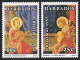 Barbados 617-618, 619, MNH.Mi 597-598,Bl.16. Christmas 1983. Angel, By Masaccio. - Barbados (1966-...)