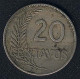Peru, 20 Centavos 1921, KM 215.1 - Peru