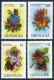 Grenada 1093-1096,1097, MNH. Butterflies, Flowers 1982.The Flambeau,Red Anartia, - Grenada (1974-...)